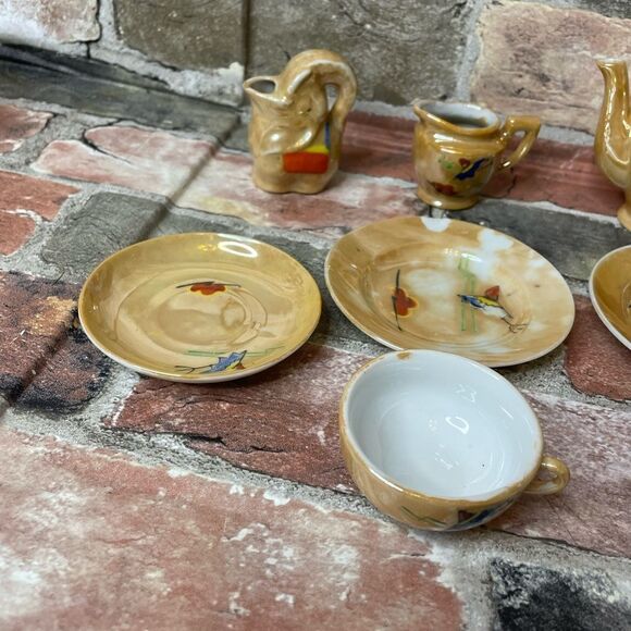 Vintage Mini Glass Play Tea Set Bundle - Picture 2 of 7